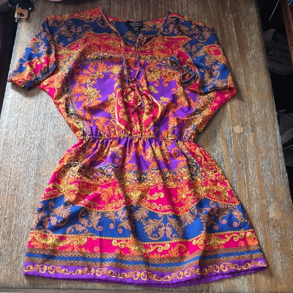 Angie Blue and Pink Patterned Dress